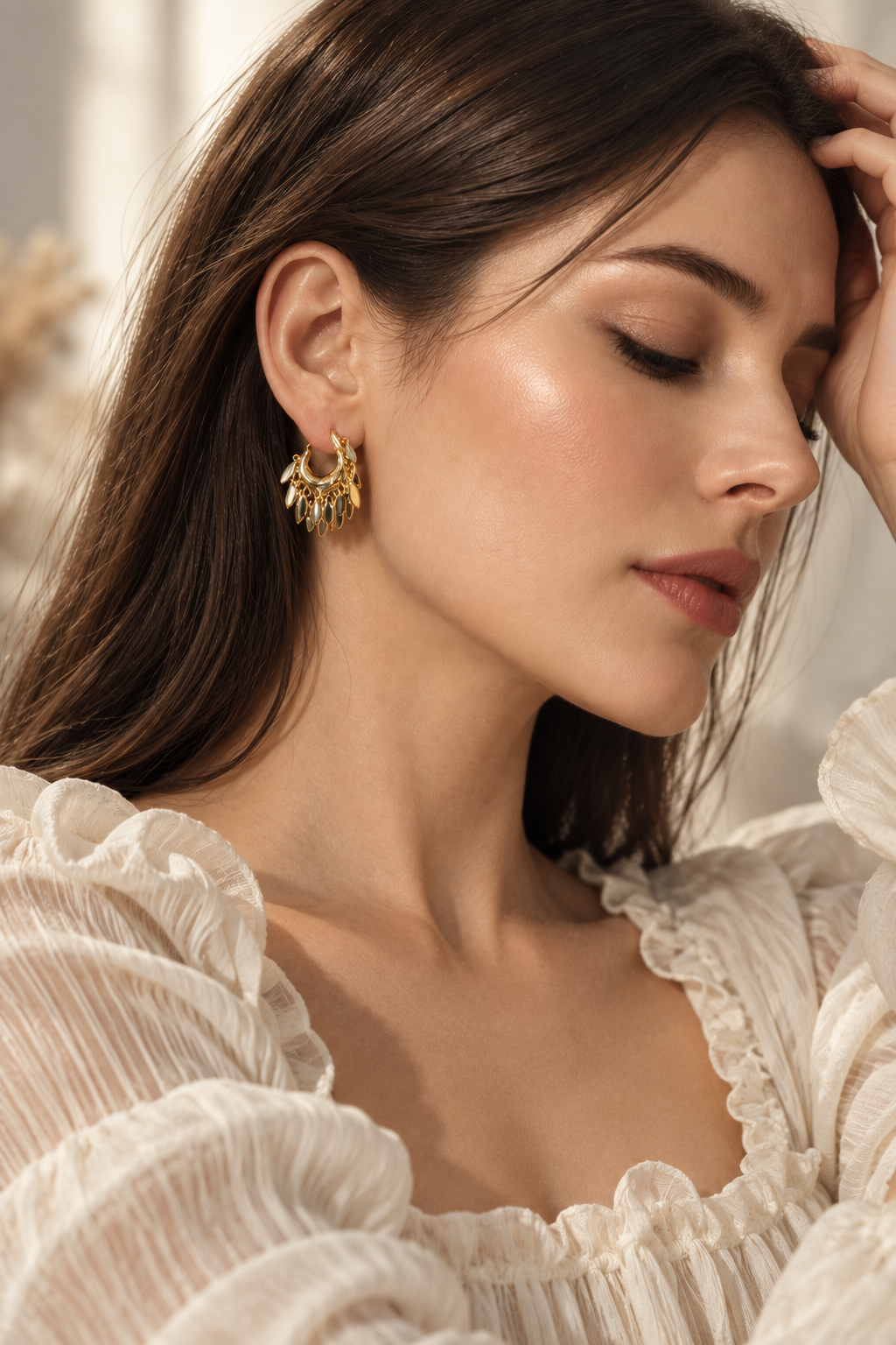 Fifi 925 Silver Plated Hoop Style Earrings