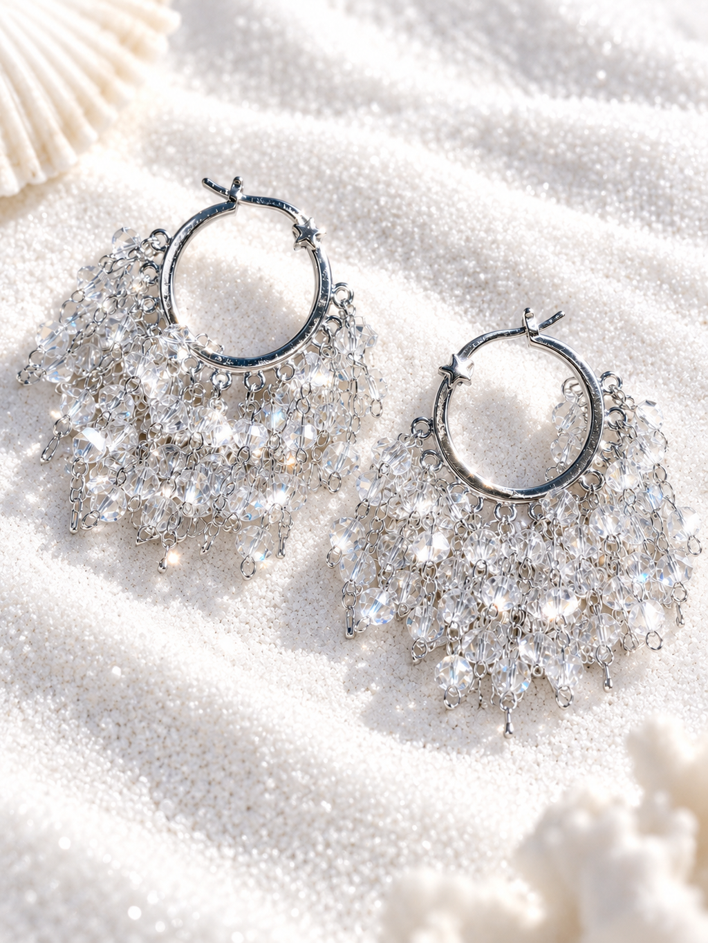 Florence 925 Silver Plated Crystal Drop Earrings