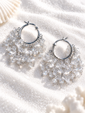 Florence 925 Silver Plated Crystal Drop Earrings