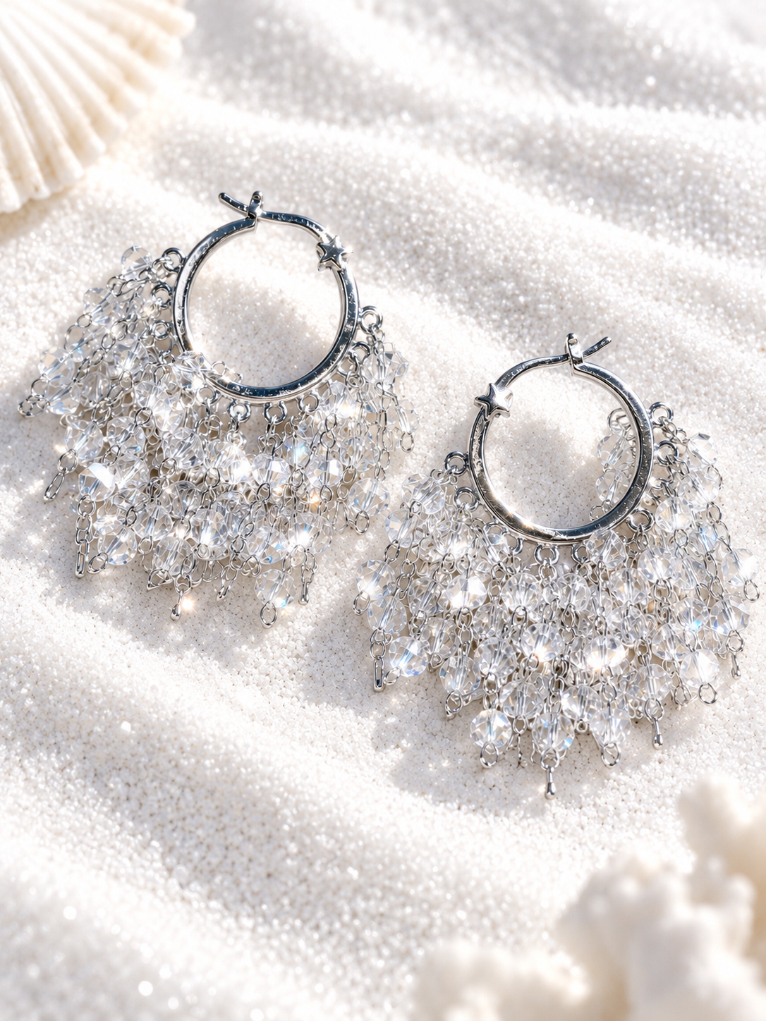 Florence 925 Silver Plated Crystal Drop Earrings