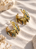 Fifi 925 Silver Plated Hoop Style Earrings