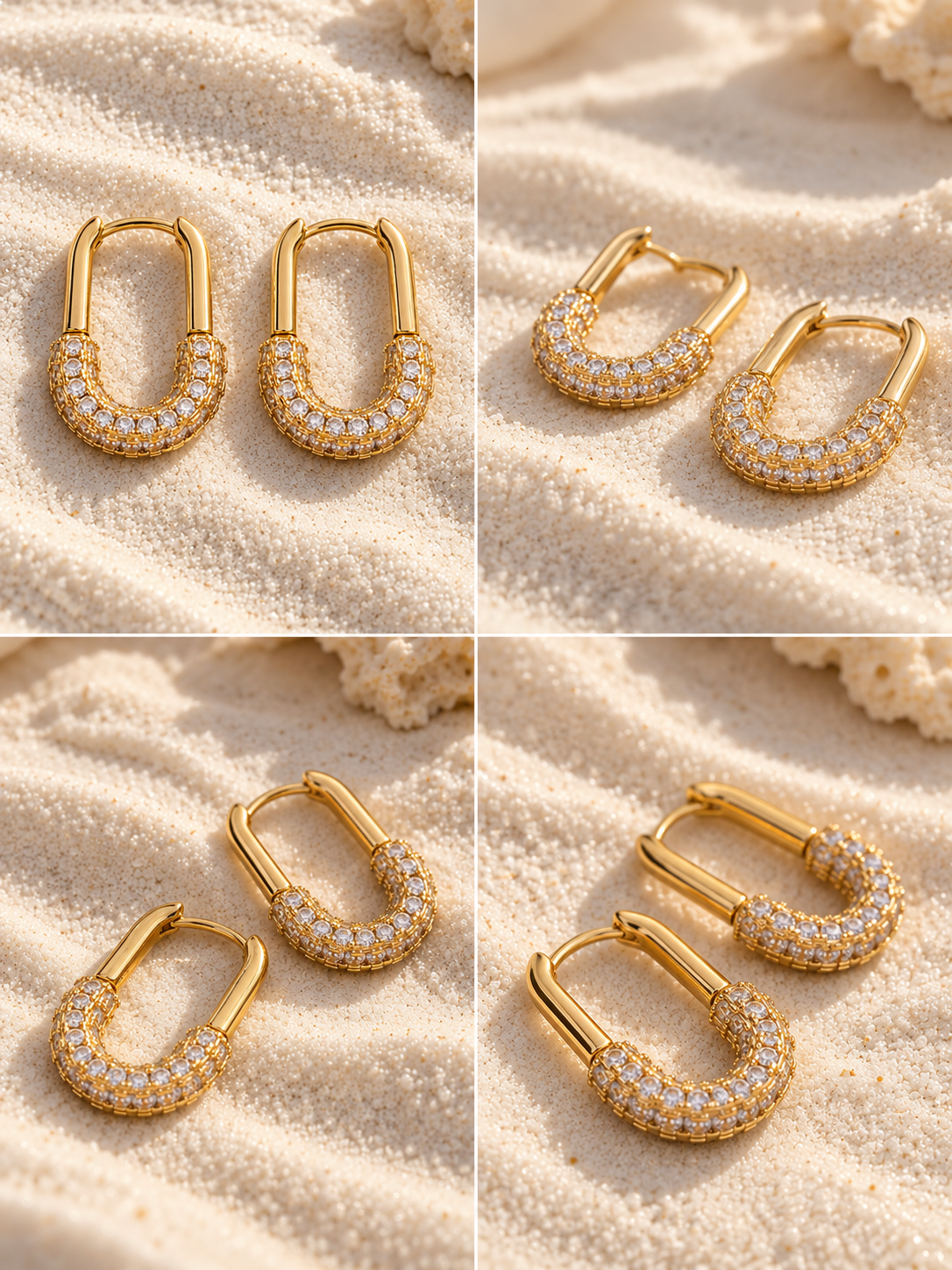 Crystal U-Hoop Earrings – Anti-Tarnish