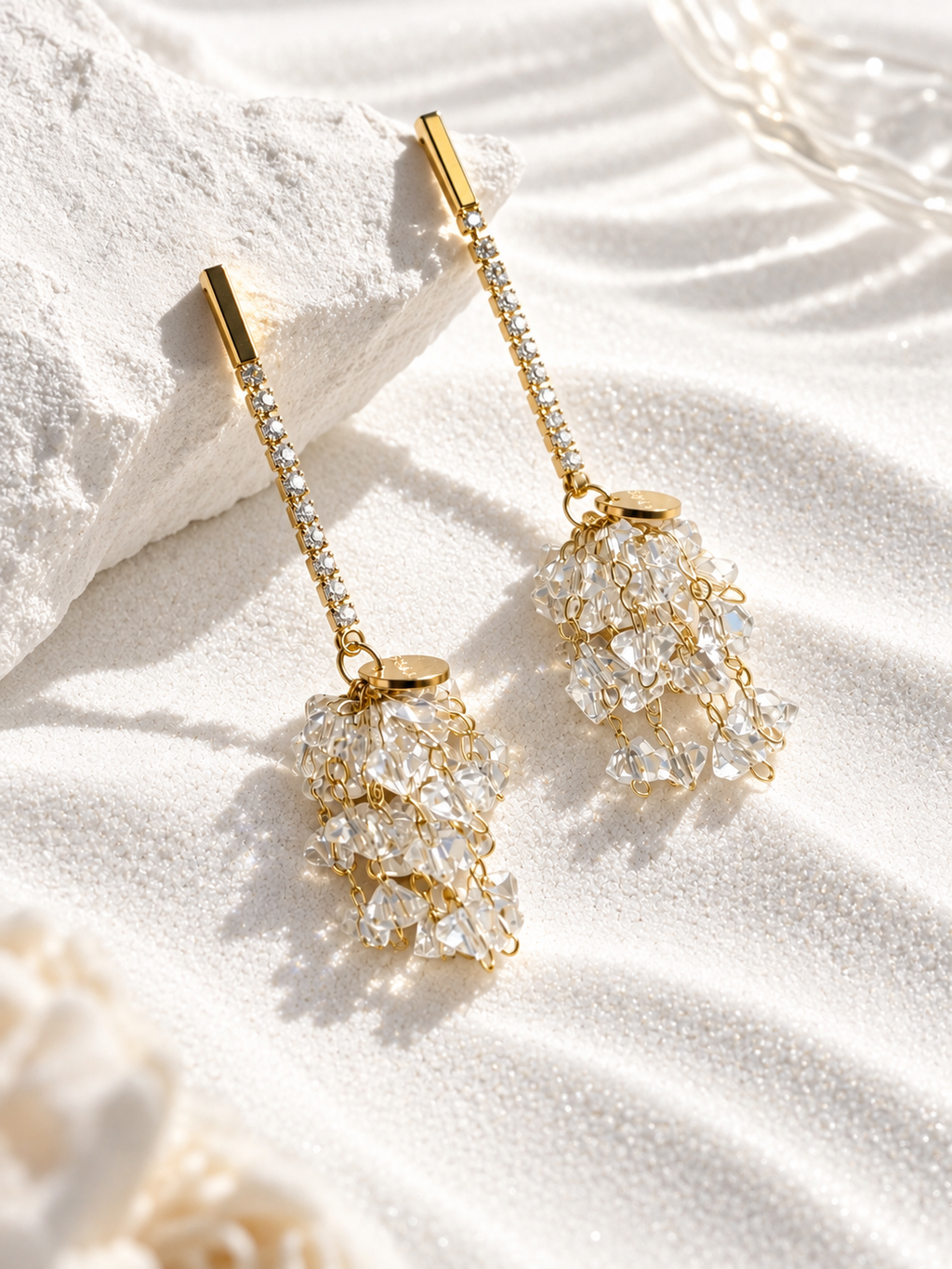 Elaria 925 Silver Plated Crystal Drop Earrings