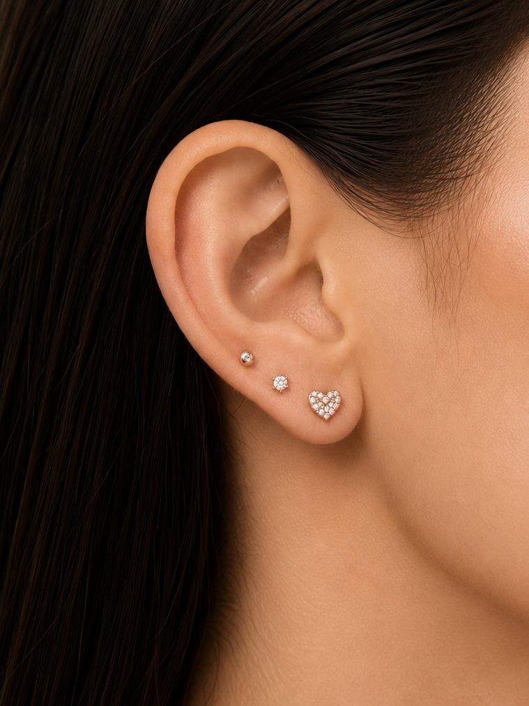 Heart Trio Earrings