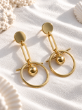 Orbit Anti-Tarnish Geometric Drop Earrings