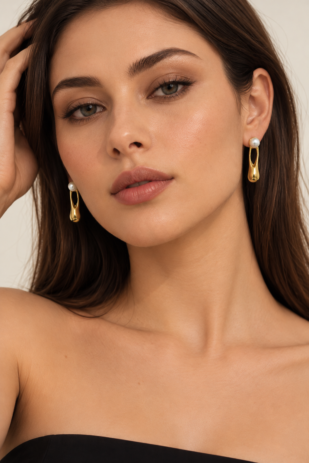 Pearl Sculpted Drop Earrings – Anti-Tarnish