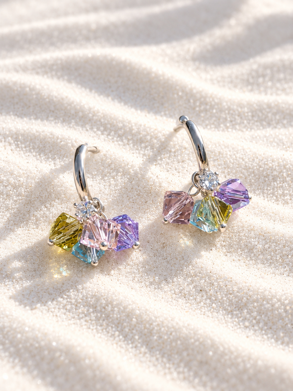 Nyla 925 Silver Plated Charm Drop Earrings