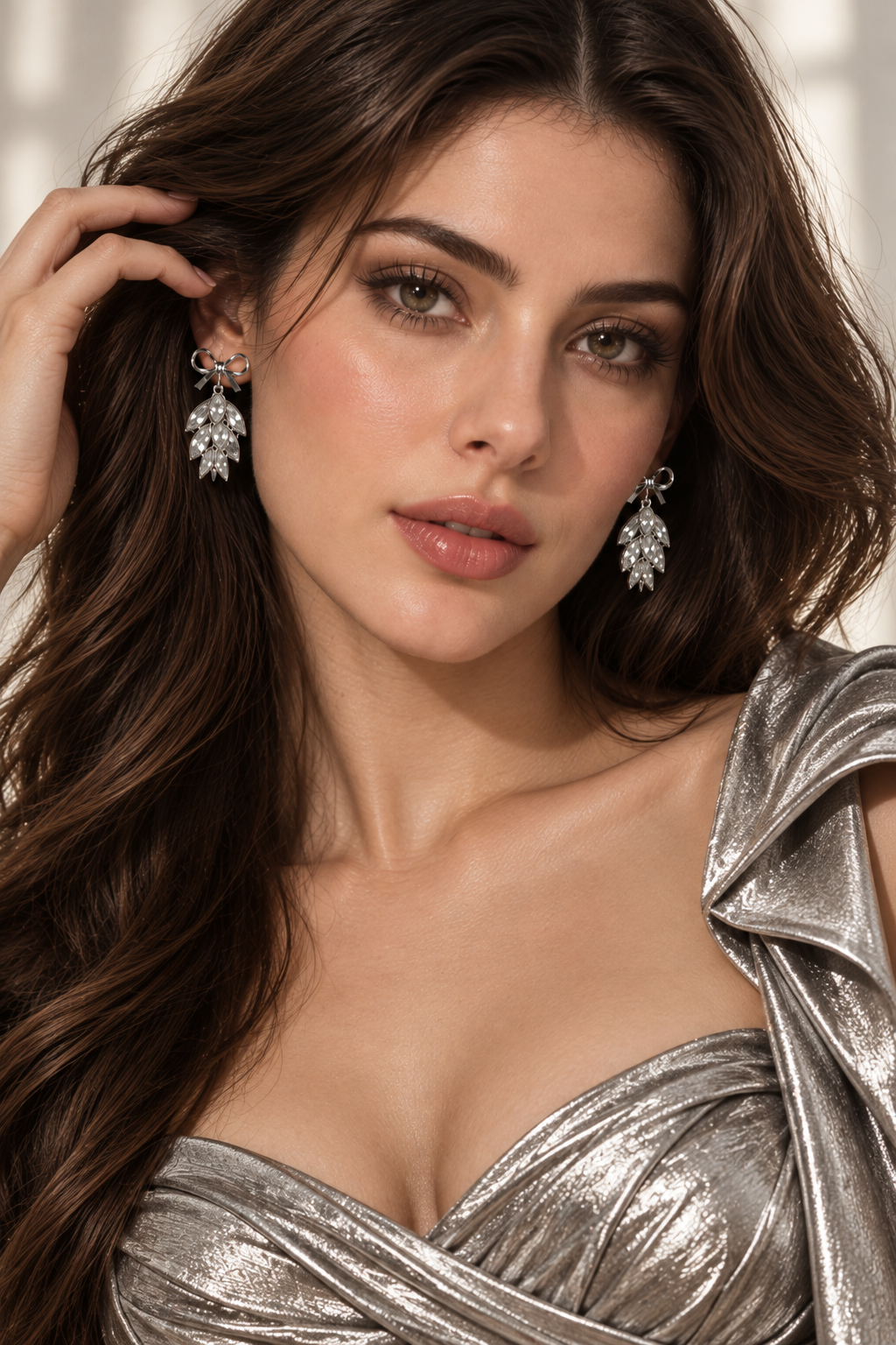 Fawn 925 Silver Plated Bow Drop Earrings