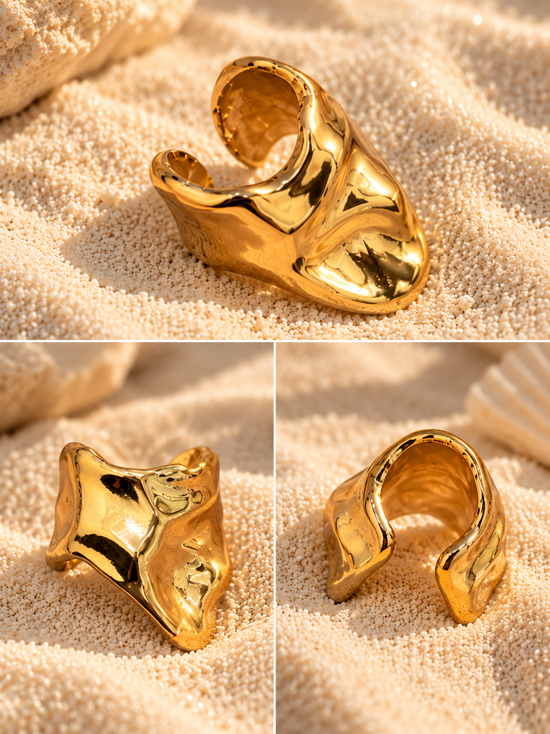 Sculpted Gold Ear Cuff – Anti-Tarnish