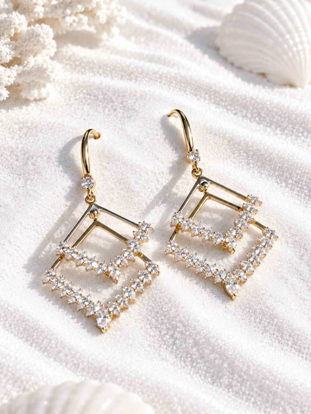 Blythe 925 Silver Plated Geometric Drop Earrings
