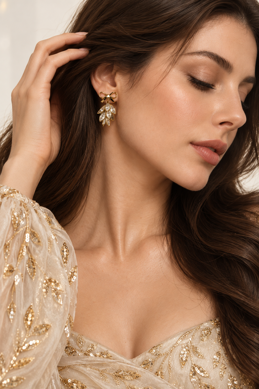 Fawn 925 Silver Plated Bow Drop Earrings