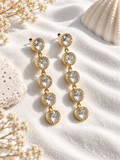 Sasha 925 Silver Plated Crystal Drop Earrings