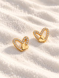 Double Heart Crystal Stud Earrings – Anti-Tarnish