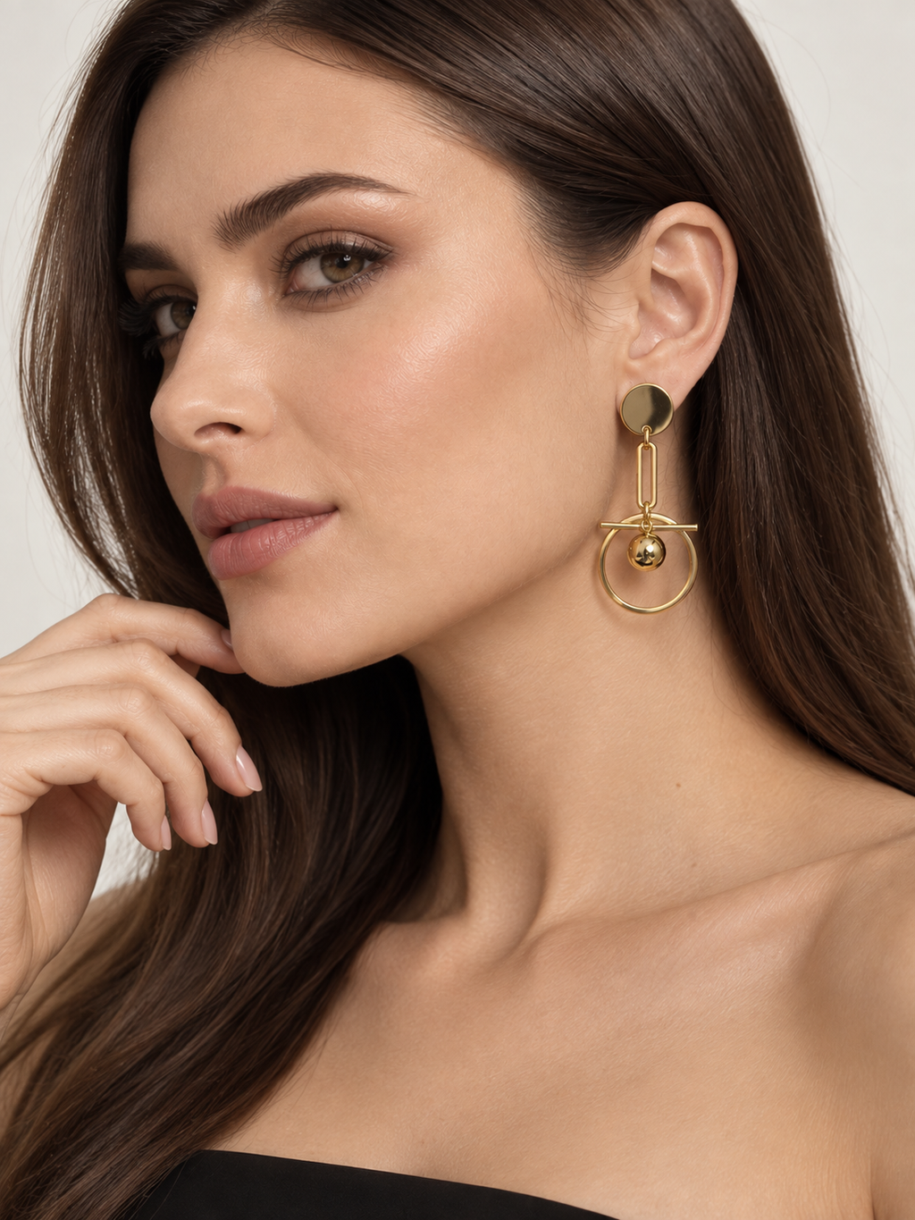 Orbit Anti-Tarnish Geometric Drop Earrings