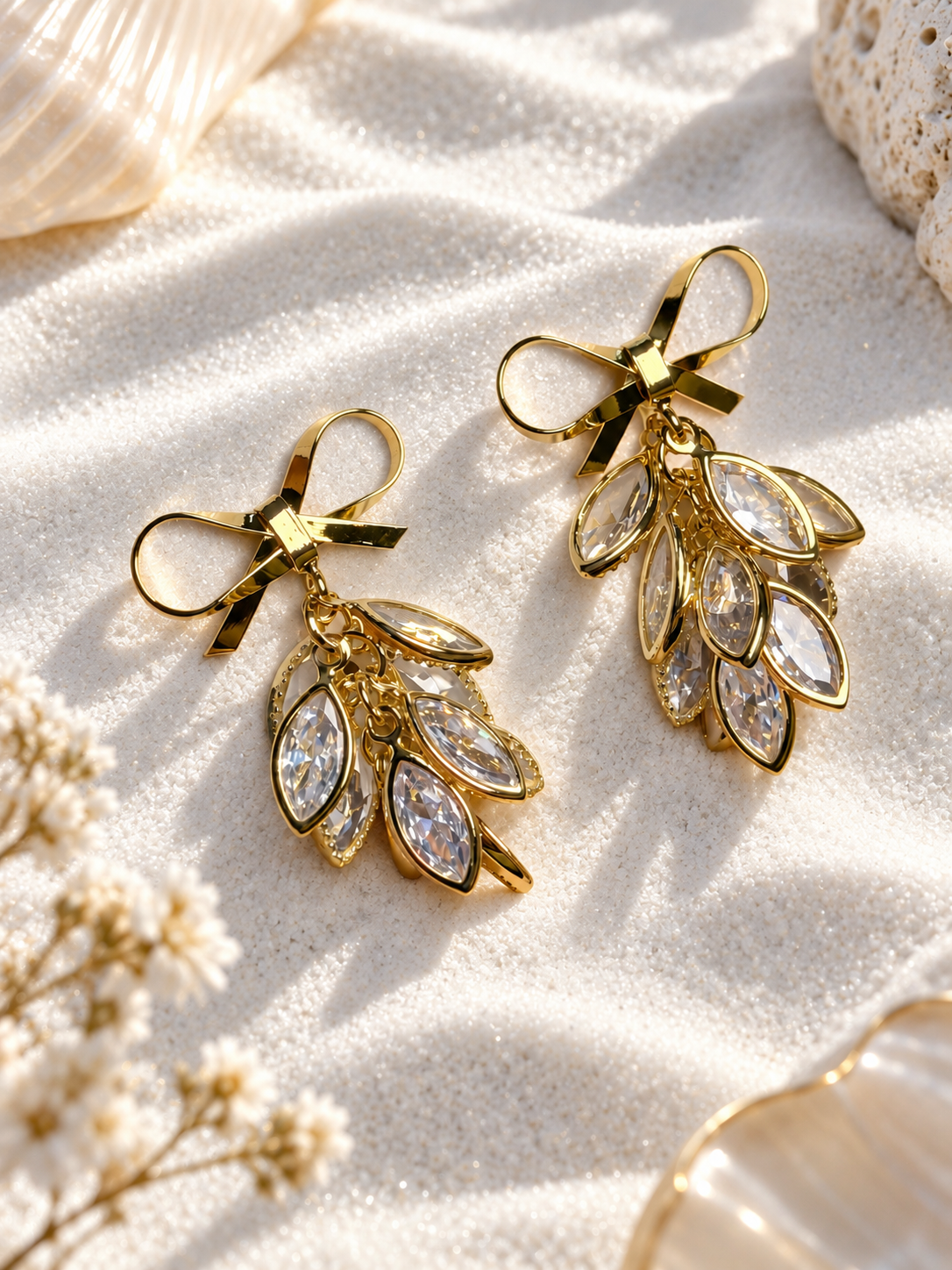 Fawn 925 Silver Plated Bow Drop Earrings