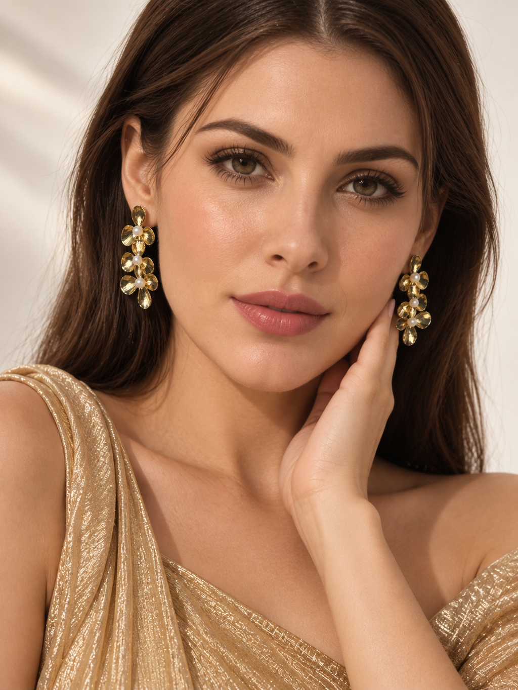Eira Anti-Tarnish Floral Statement Earrings