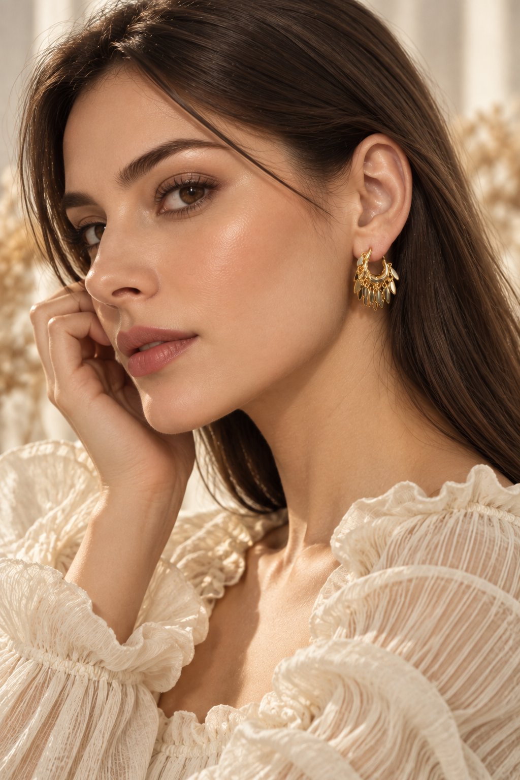 Fifi 925 Silver Plated Hoop Style Earrings
