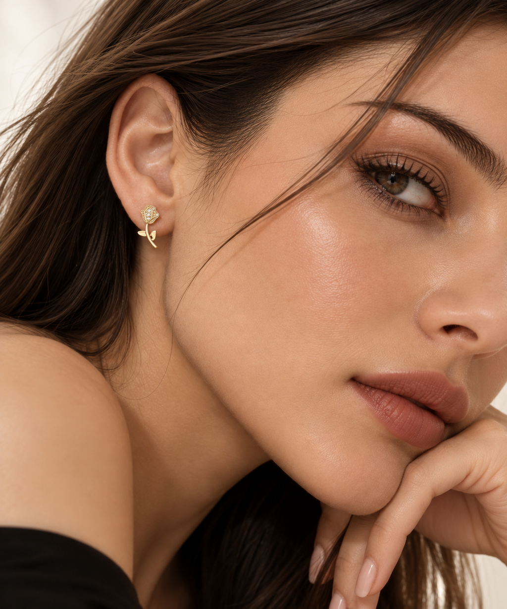 Rose Bloom Stud Earrings – Anti-Tarnish