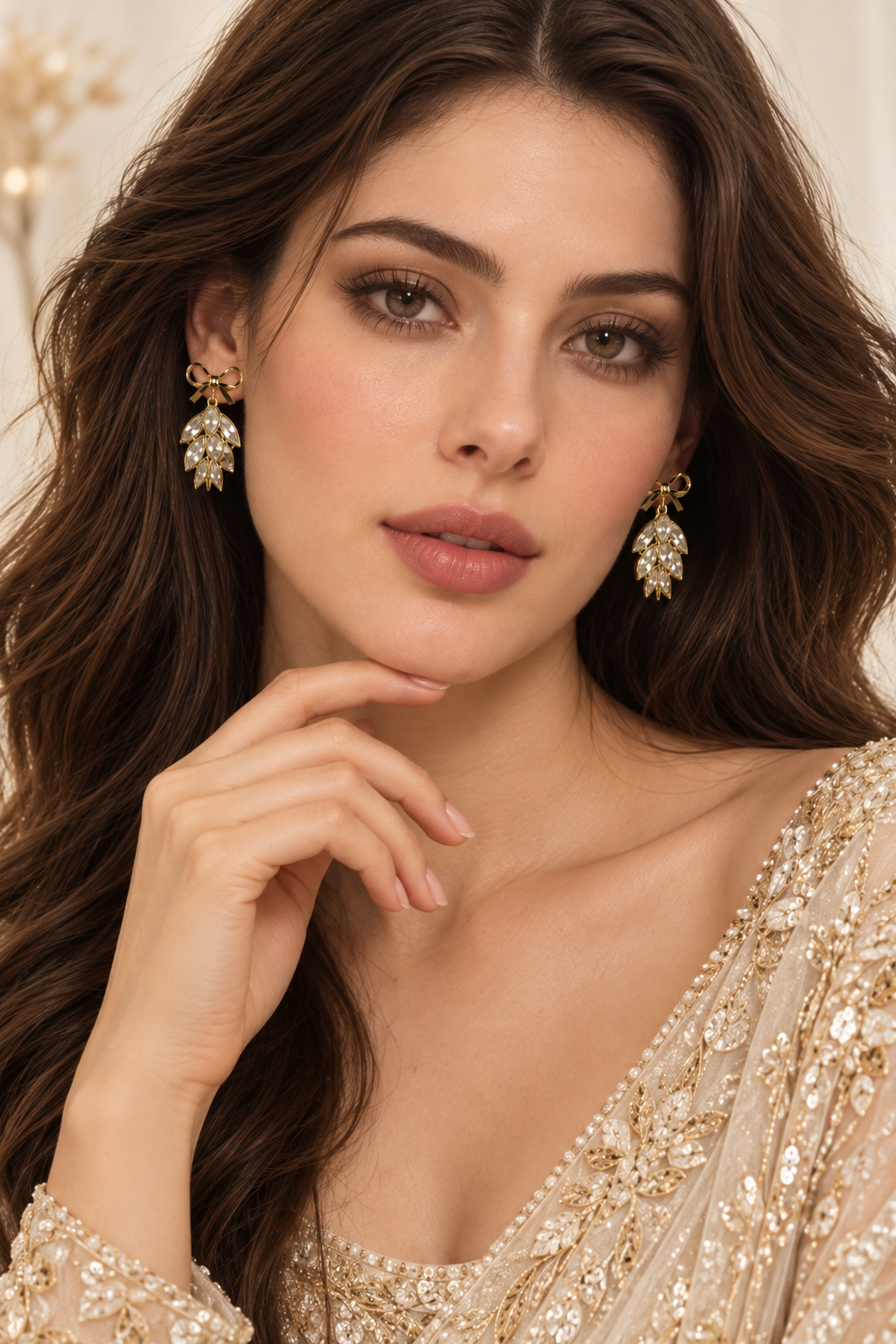 Fawn 925 Silver Plated Bow Drop Earrings