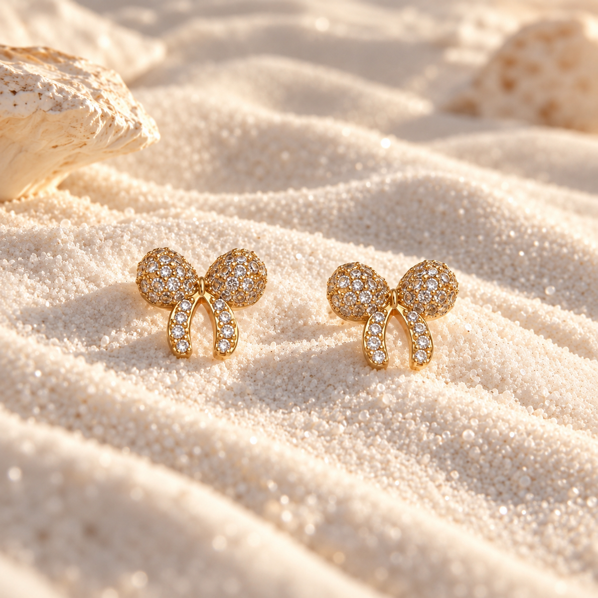 Dainty Crystal Bow Stud Earrings – Anti-Tarnish