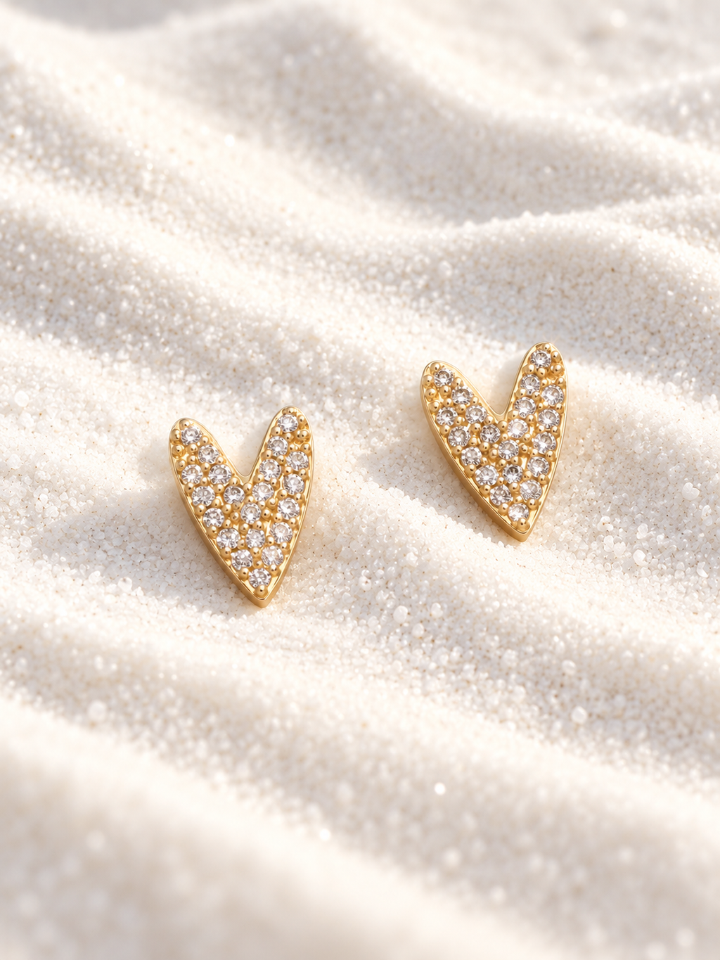 Crystal Heart Stud Earrings – Anti-Tarnish