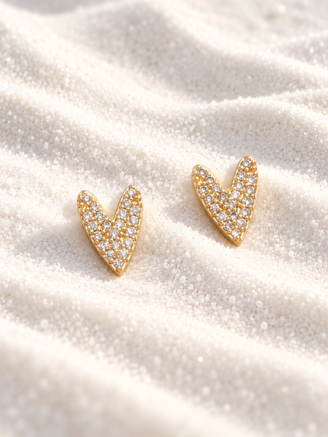 Crystal Heart Stud Earrings – Anti-Tarnish