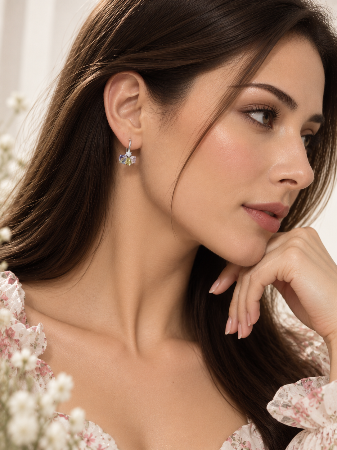 Nyla 925 Silver Plated Charm Drop Earrings