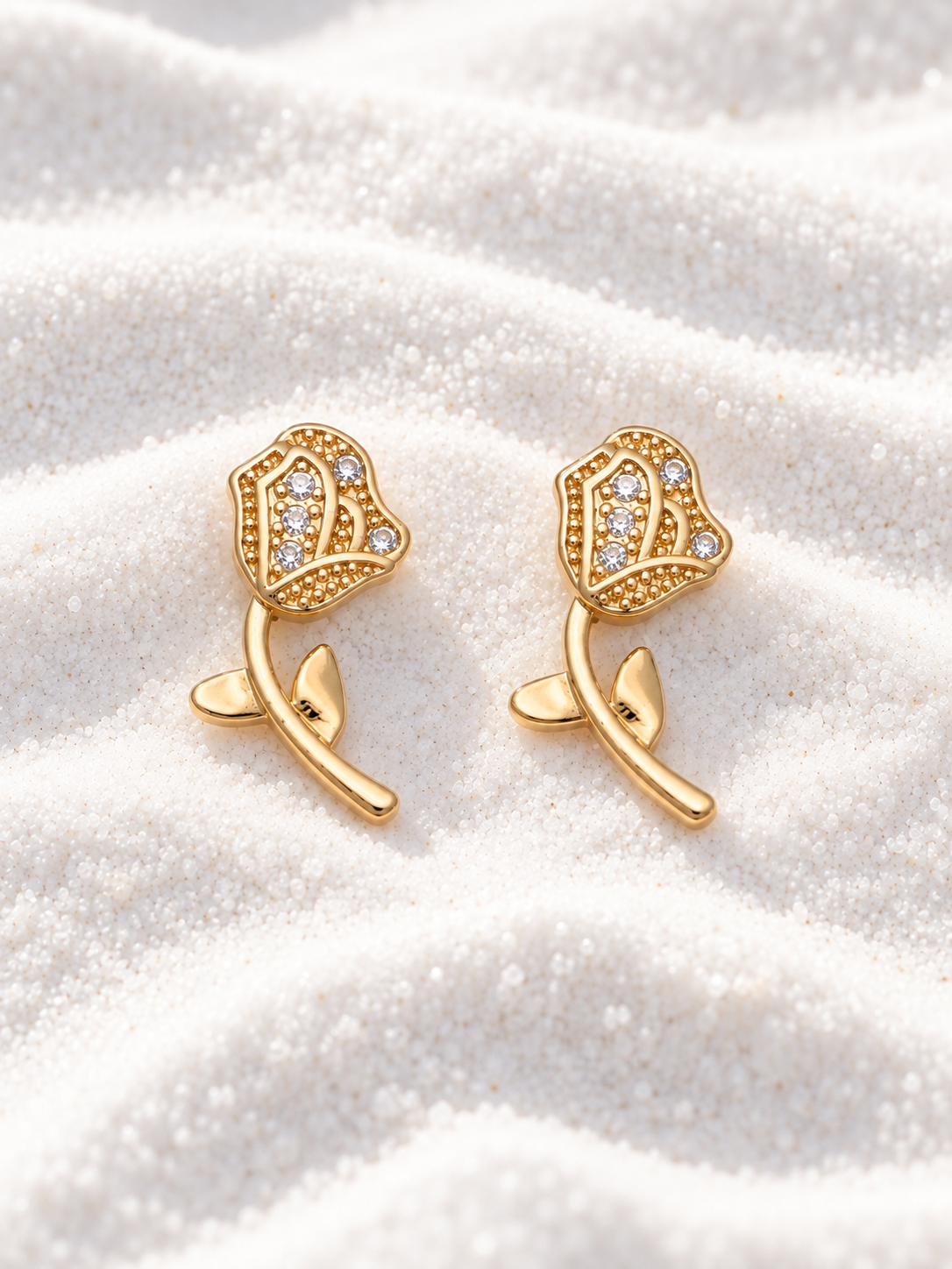 Rose Bloom Stud Earrings – Anti-Tarnish