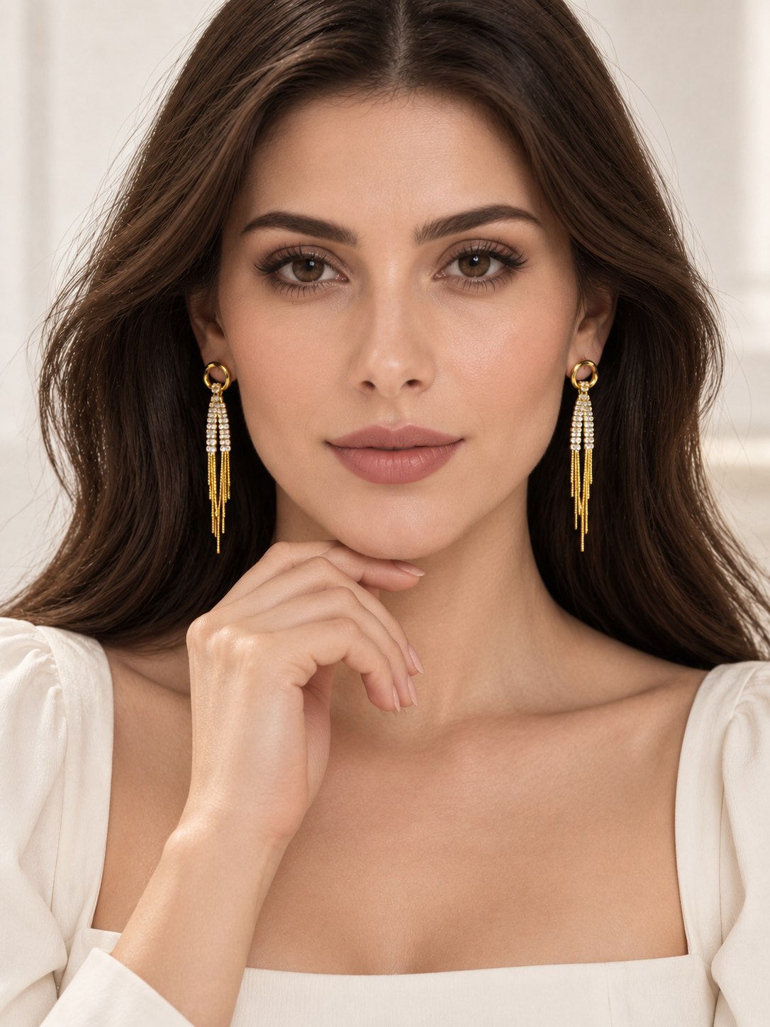 Auris 925 Silver Plated Statement Drop Earrings