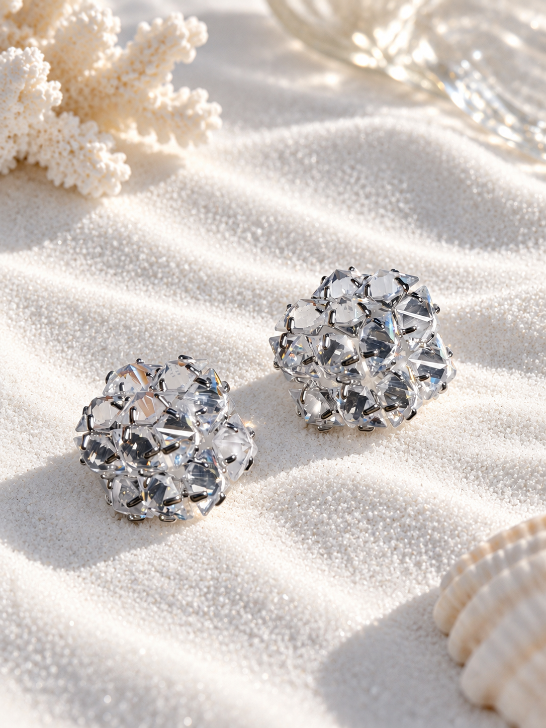 Mabel 925 Silver Plated Crystal Stud Earrings