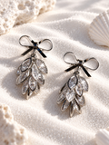 Fawn 925 Silver Plated Bow Drop Earrings