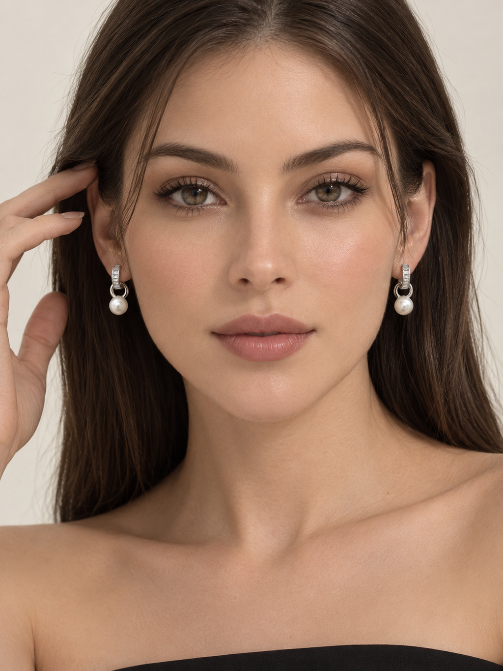 Alora Crystal Pearl Earrings – 925 Silver Plated