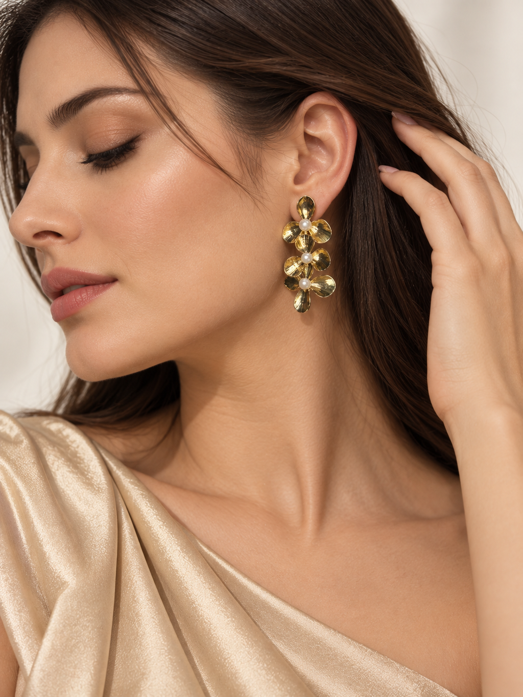 Eira Anti-Tarnish Floral Statement Earrings