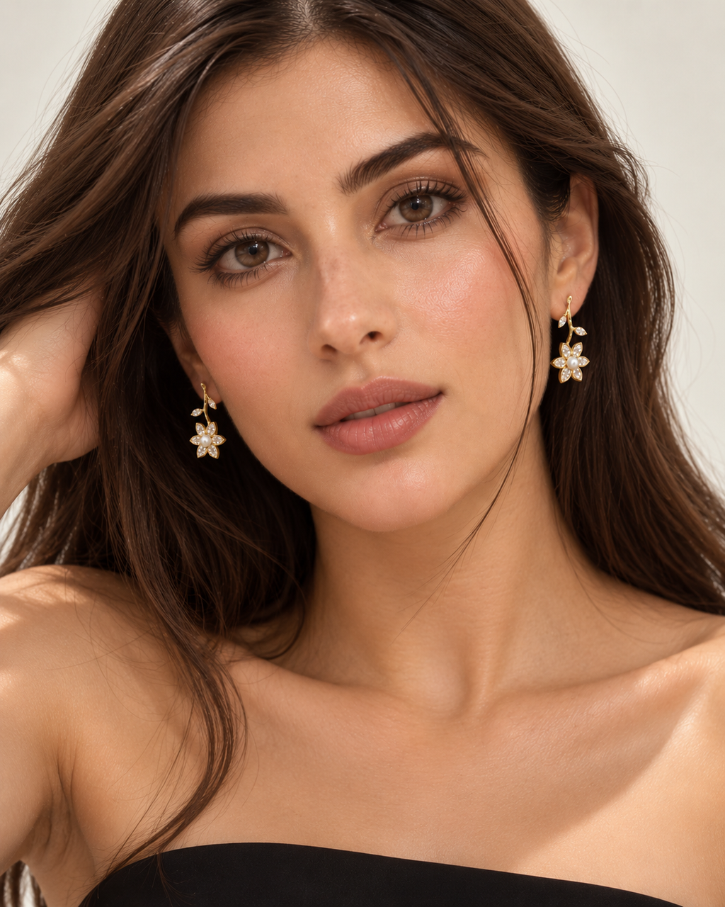 Bloom Pearl Drop Earrings – 925 Silver Plated