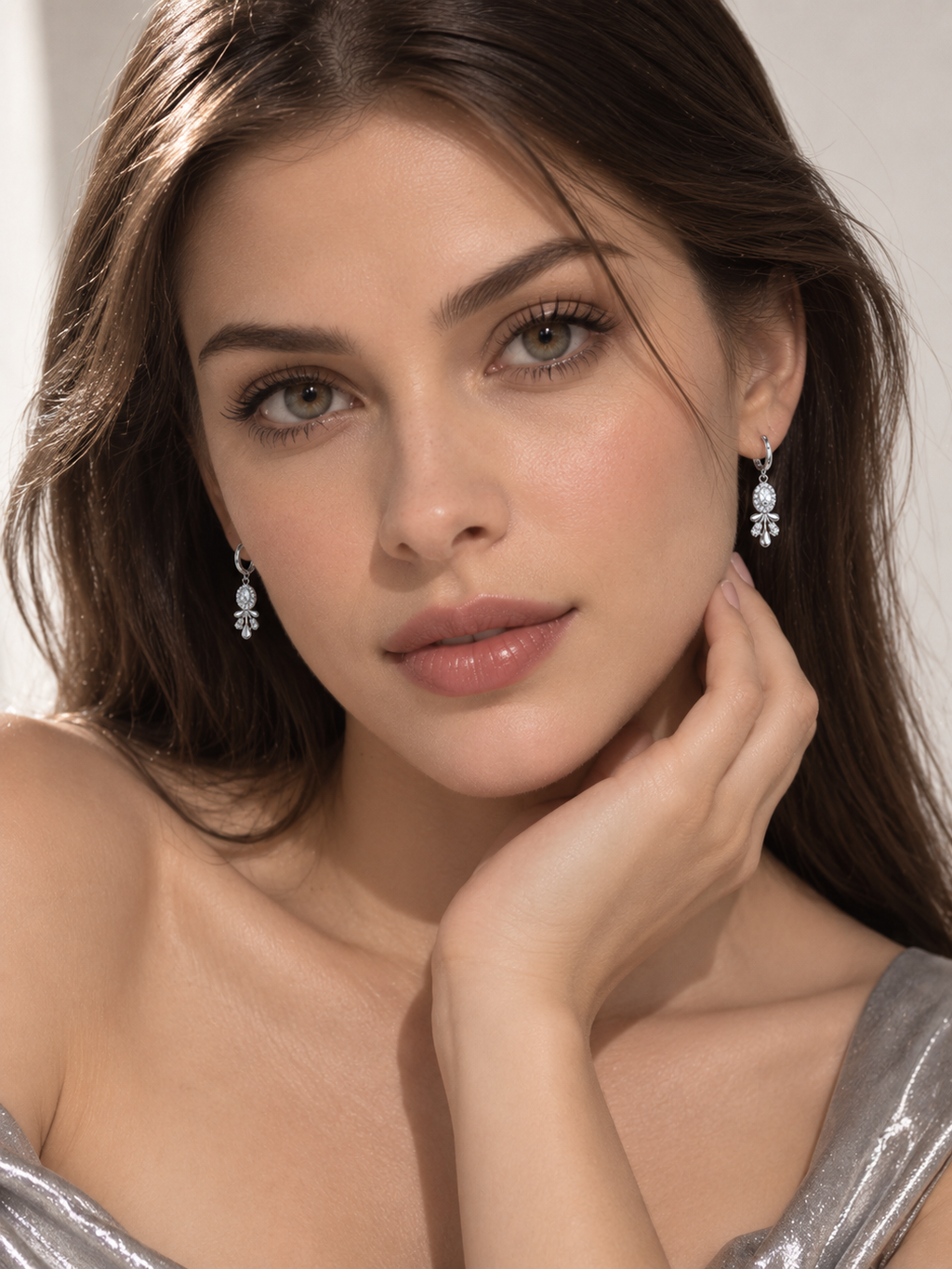 Zeya Crystal Hoop Drop Earrings