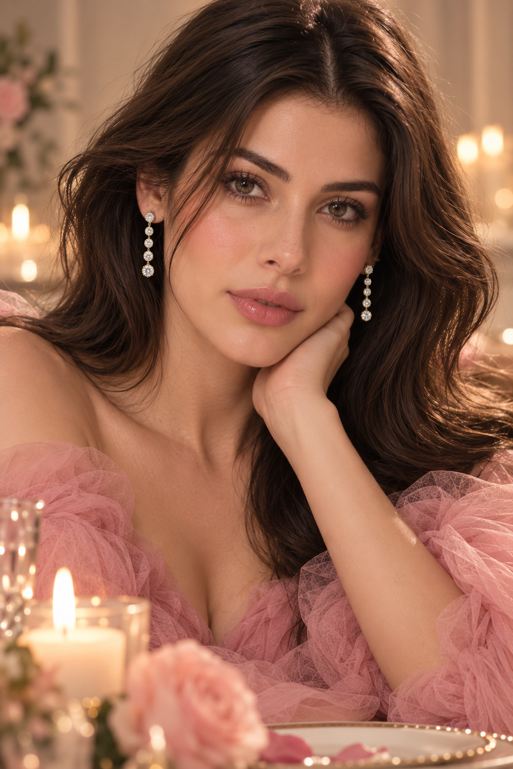Sasha 925 Silver Plated Crystal Drop Earrings