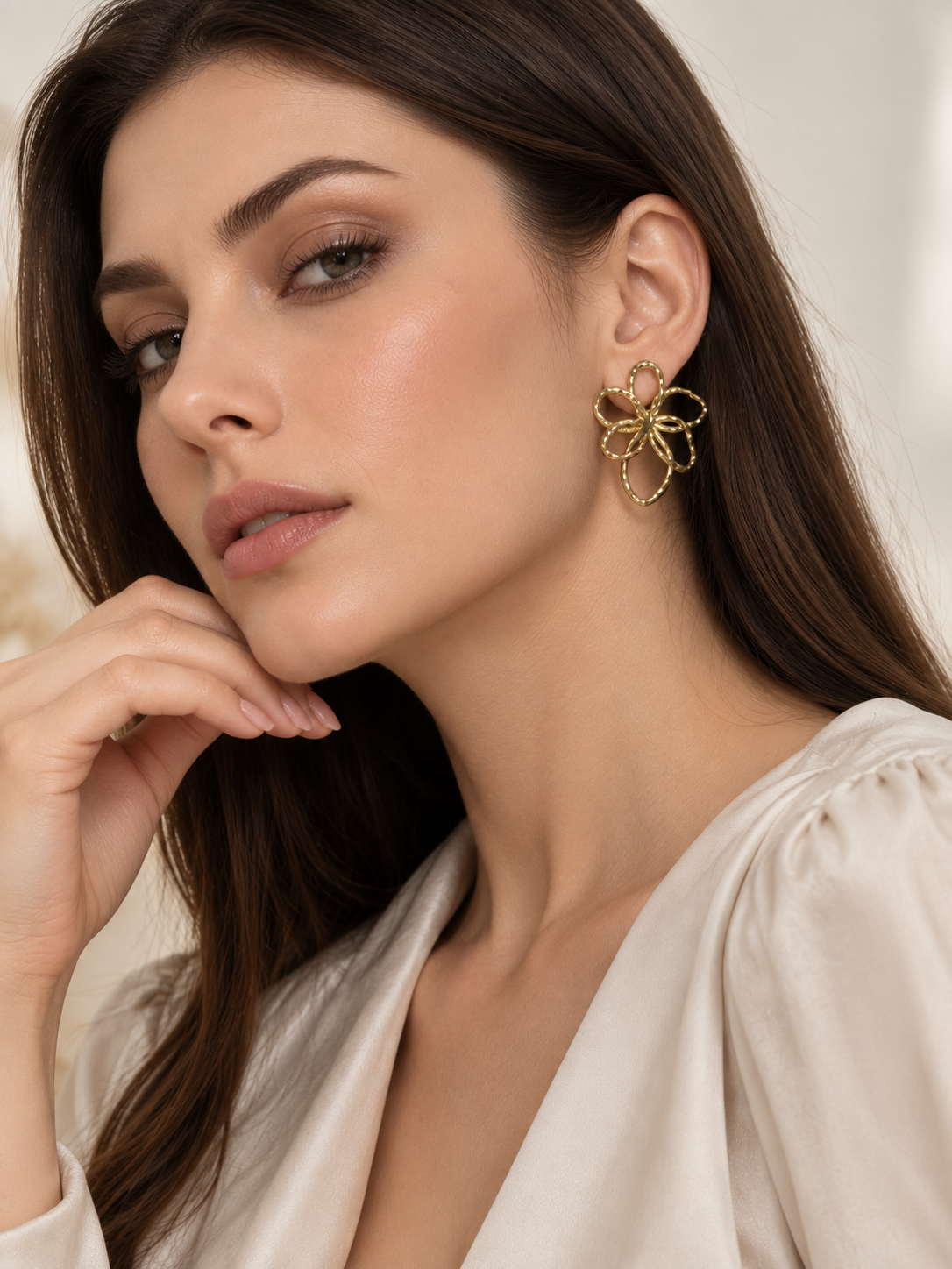 Raya Anti-Tarnish Floral Statement Earrings