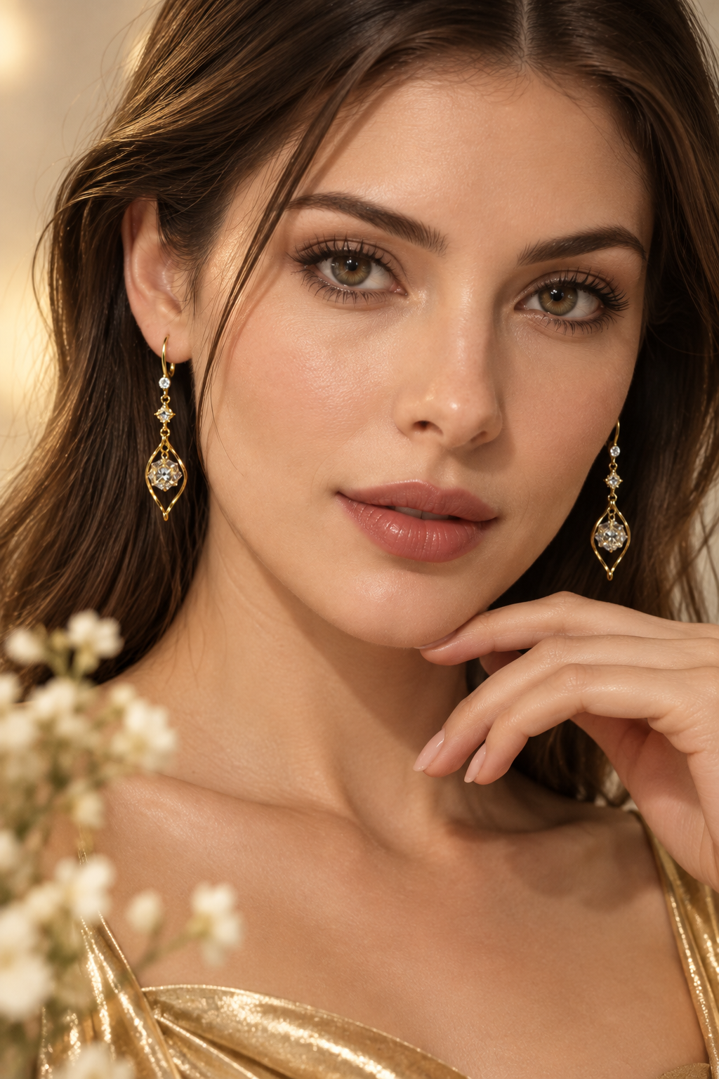 Avell 925 Silver Plated Crystal Drop Earrings