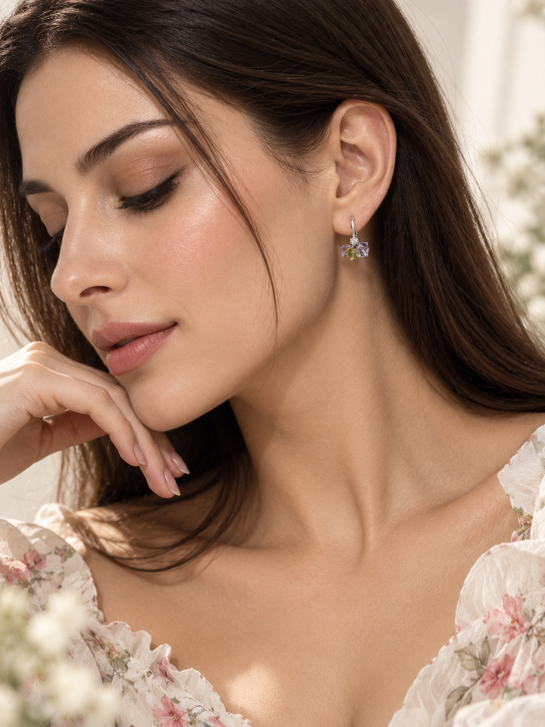 Nyla 925 Silver Plated Charm Drop Earrings