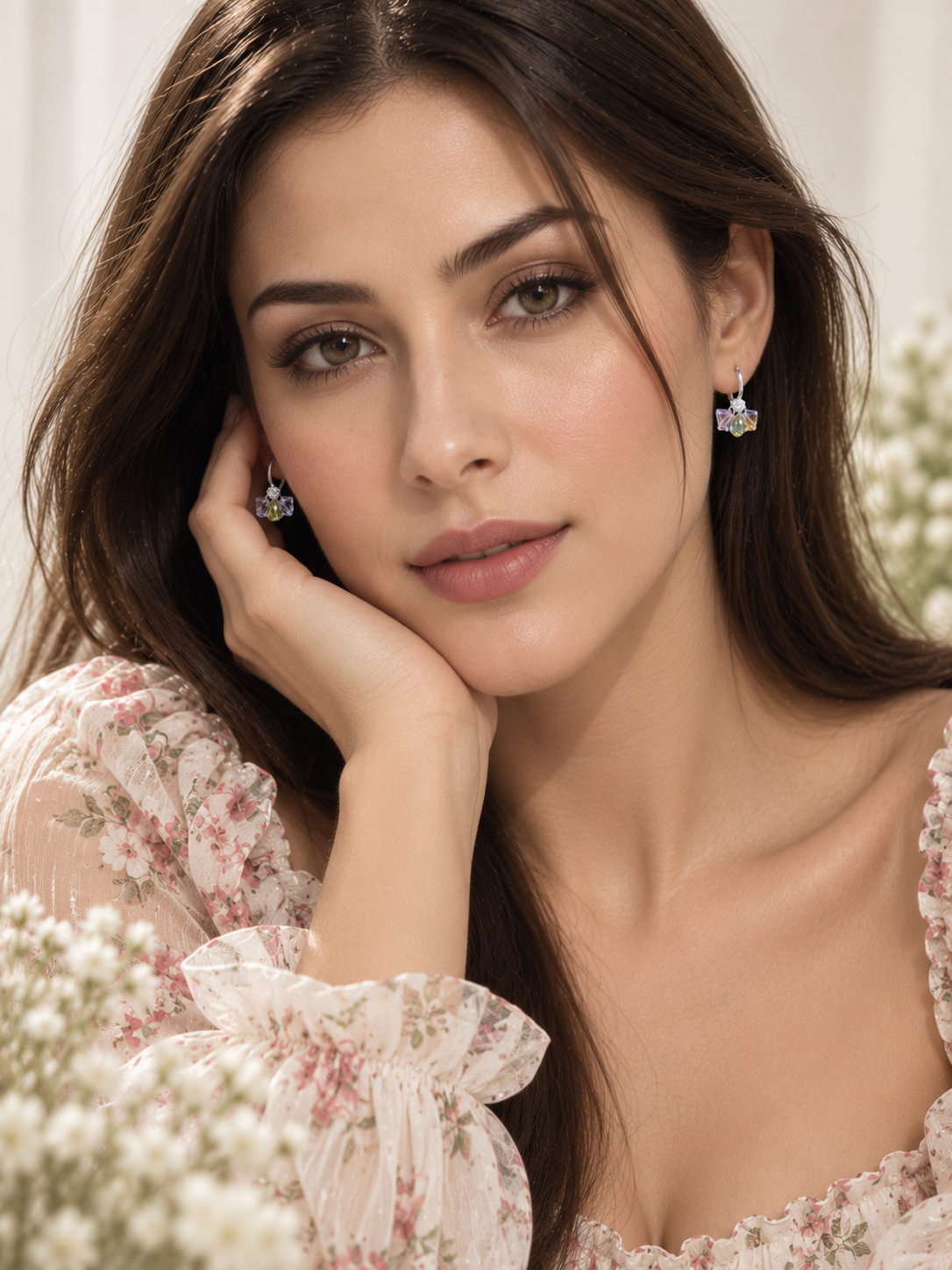 Nyla 925 Silver Plated Charm Drop Earrings