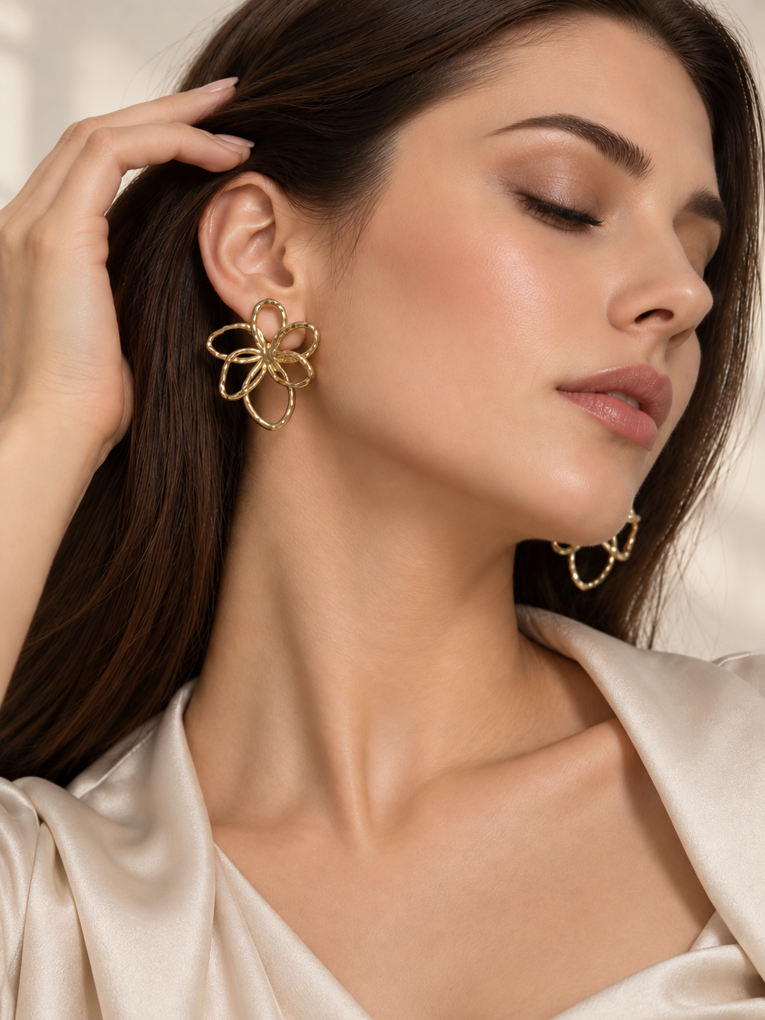 Raya Anti-Tarnish Floral Statement Earrings