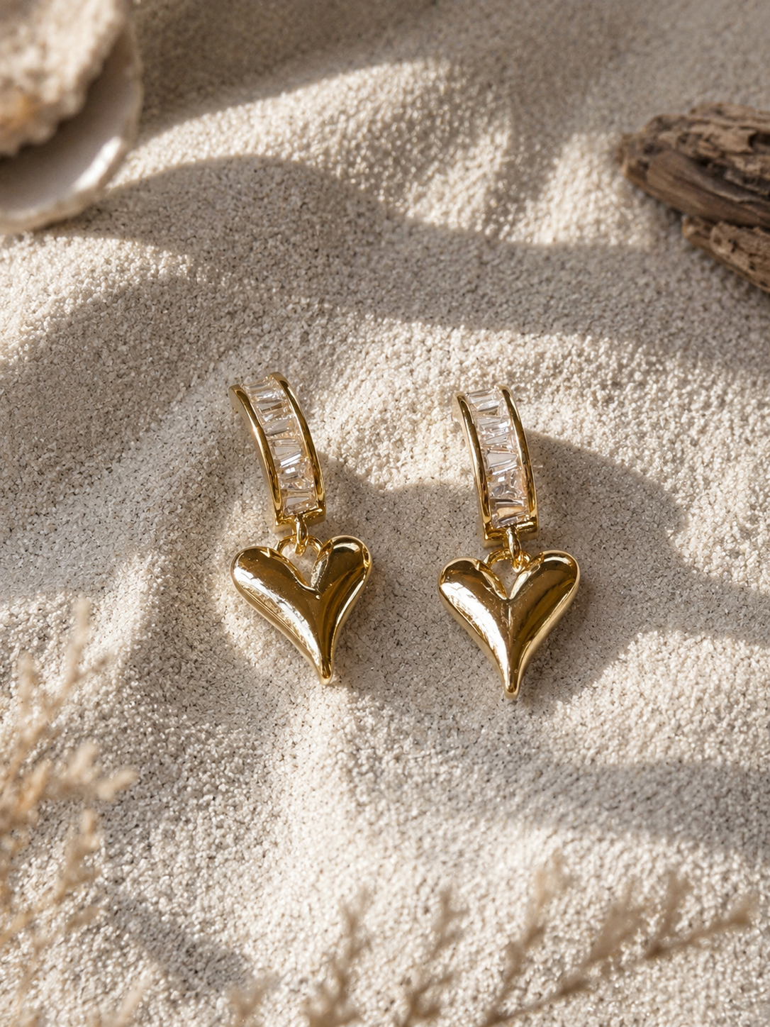 Crystal Heart Drop Earrings