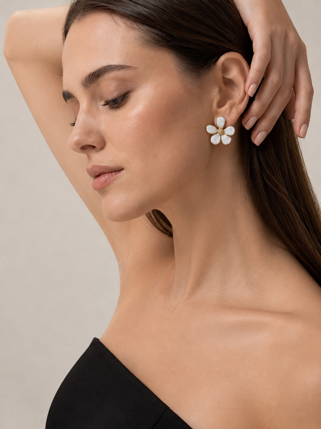Ivory Flower Earrings