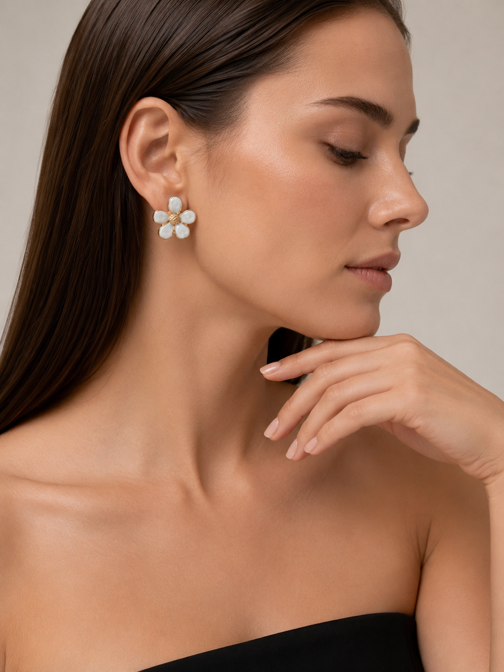 Ivory Flower Earrings