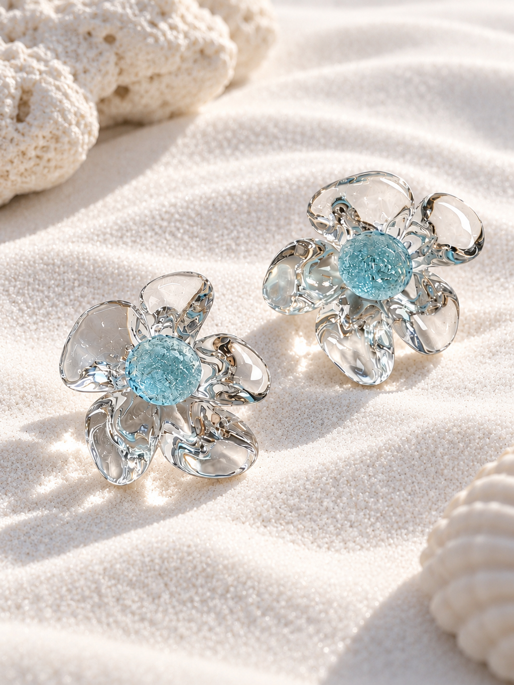 Iselle Clear Floral Stud Earrings