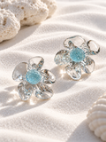 Iselle Clear Floral Stud Earrings
