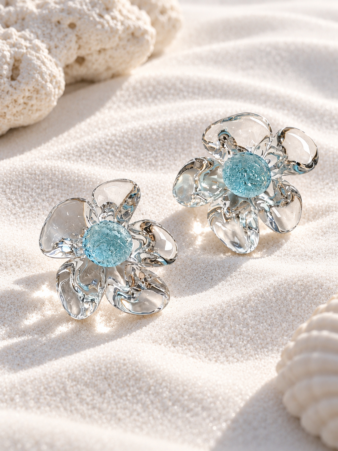 Iselle Clear Floral Stud Earrings
