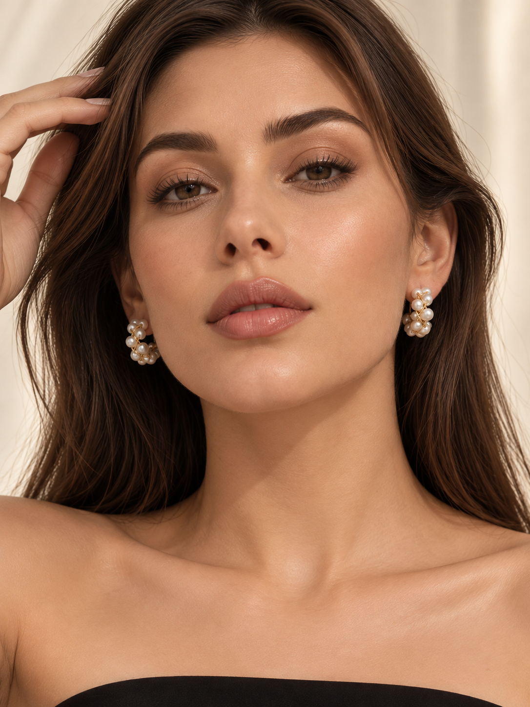 Pearl Twist Hoop-Style Stud Earrings – Anti-Tarnish