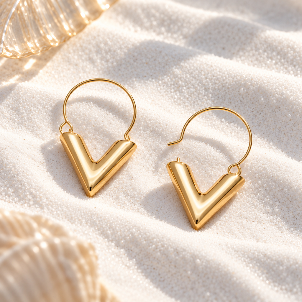 Vera V-Shaped Drop Earrings – Anti-Tarnish